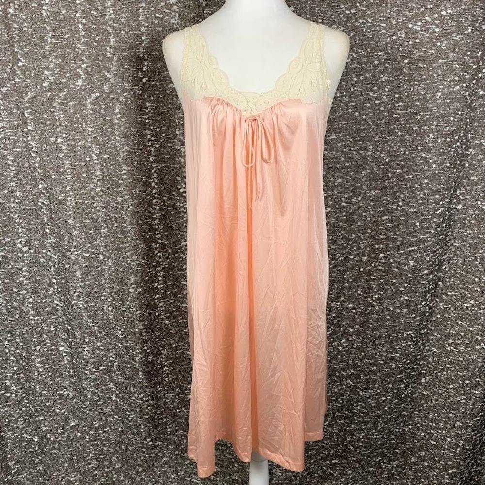 Collectibles by JCPenney Pink Lace Trim Vintage Nightgown Coquette Women's Small